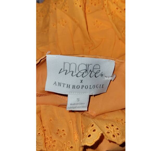 New Anthropologie x Mare Mare Josephine Eyelet Ruffled Tank $148 SMALL Orange - Picture 5 of 5